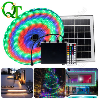 พร้อมส่งไฟโซล่าเซลล์ ไฟเส้นตกแต่งLED solar lightไฟแต่งสวน 10M 20M 30M 50M RGB Solar LED Strip Set กันน้ำ รวมสีRGB