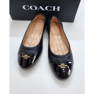 รองเท้าคัทชู รองเท้าส้นแบน Coach Bonnie Ballet Black US 5.5