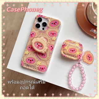 🍑CasePhoneg🍑ขาตั้ง ถอดได้ การ์ตูน หมีน้อย สีชมพูiPhone 11 14 pro max ป้องกันการหล่น ขอบเต็ม น่ารัก case for iPhone 12 13