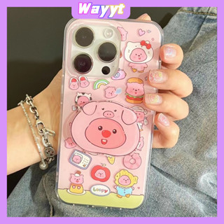 💖New 💖iPhone 14 13 12 11 Pro Max เคส for เคสไอโฟน11 น่ารัก บางเบาพกพาง่าย การ์ตูน แฟชั่น Loopy พร้อมขาตั้ง Case