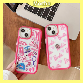 💕พร้อมส่ง💕iPhone 14 13 12 11 Pro Max เคส for เคสไอโฟน11 บางเบาพกพาง่าย การ์ตูน เจ้าหญิงบาร์บี้ กรอบชุบไฟฟ้า โปร่งใส case