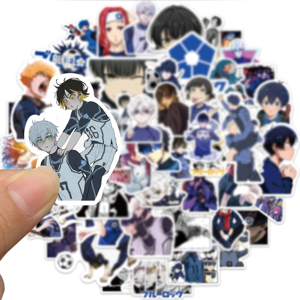 พร้อมส่ง 298B JAPAN ANIME bluelock ขังดวลแข้ง sticker 50แผ่น พีวีซี กันน้ำ สติ๊กเกอร์