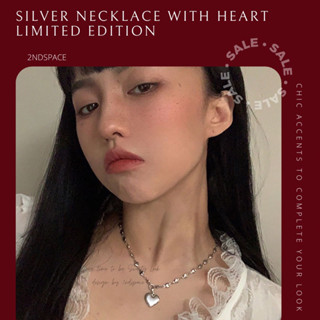 🔥SALE🔥สร้อยคอจี้รูปหัวใจสไตล์เกาหลีสุดน่ารัก🦋❤️✨Silvery Heart Pendant Necklace 🌈✨สินค้าพร้อมส่งค่า