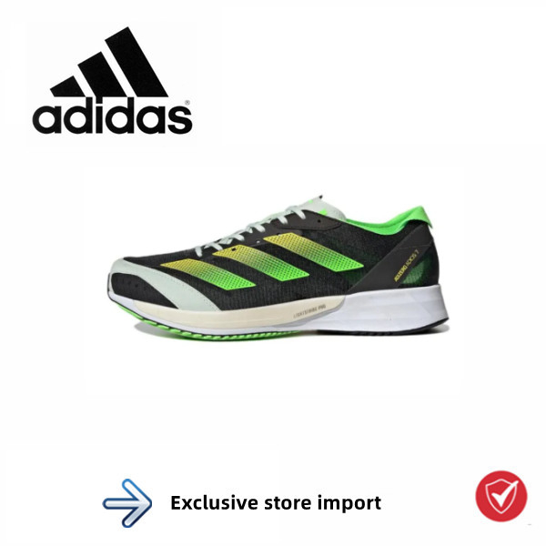 adidas Adizero Adios 7 Low Top Running shoes Men's black Green♥
