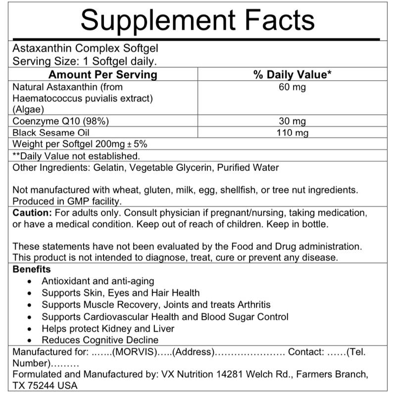 Auswelllife Astaxanthin 6 mg 30 Capsule