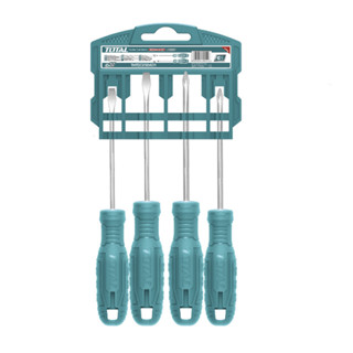 Total ชุดไขควง 4 ตัวชุด (ปากแบน + ปากแฉก) รุ่น THTDC250401 ( 4 pcs Screwdriver Set )