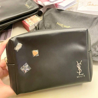 YSL Noir Studs Pouch Medium size black