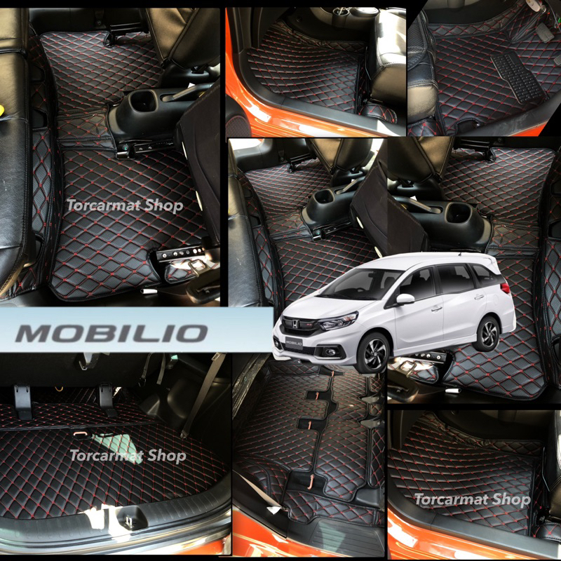 พรมรถยนต์ 6D รุ่น Mobilio 2012-2023 (หนังคัดเกรดเพิ่มสี30สีให้เลือกสรร)โรงงานส่งเอง