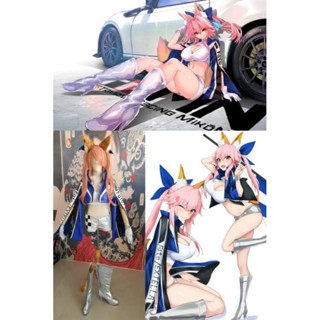 (Fate Grand Order Fate EXTELLA Racing Suit) Tamamo no Maeชุดคอสเพลย์จากญี่ปุ่น ไซส์L ครบเซท รวมวิก รวมรองเท้า