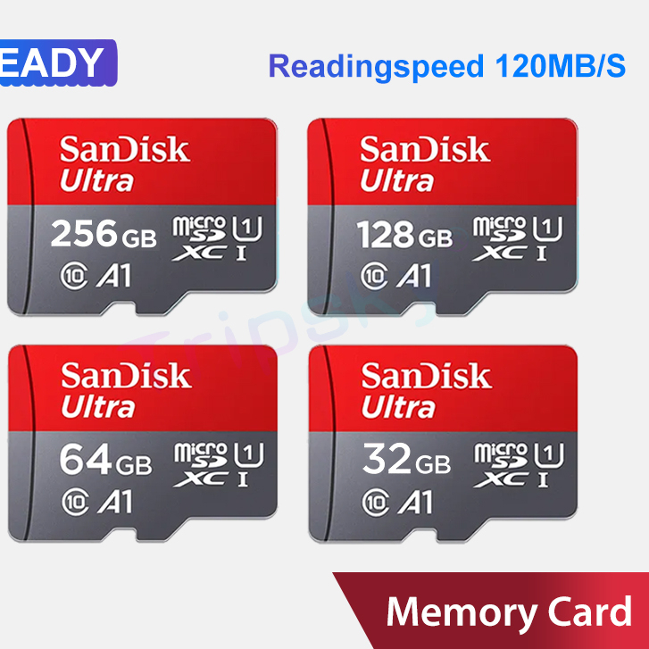เมมโมรี่การ์ด SANDISK Micro SD card Memory Card 32GB 64GB 128GB 256GB 512GB กล้อง/ โทรศัพท์มือถือ