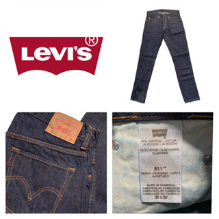 New🛒 Levi’s(ลีวายส์) ของแท้ 511 CD98 30x32 กางเกงยีนส์ขายาว ทรงกระบอก ด้ายทอง ผ้าแข็งกระดุมทอง