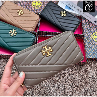 (แท้ 💯%‼ from Factory) KIRA CHEVRON ZIP CONTINENTAL WALLET