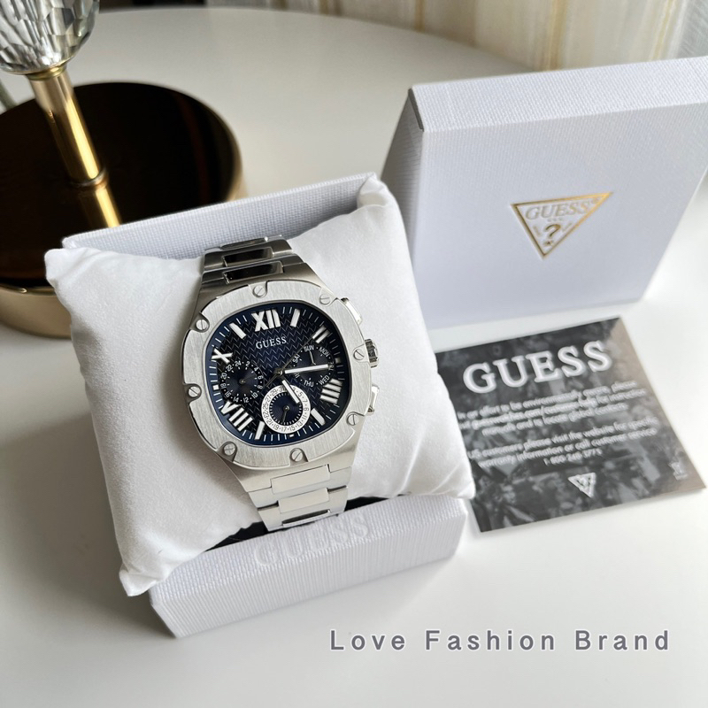 👑ผ่อน0%~แท้100%👑นาฬิกาข้อมือ GUESS SILVER TONE CASE SILVER TONE STAINLESS STEEL WATCH GW0572G1