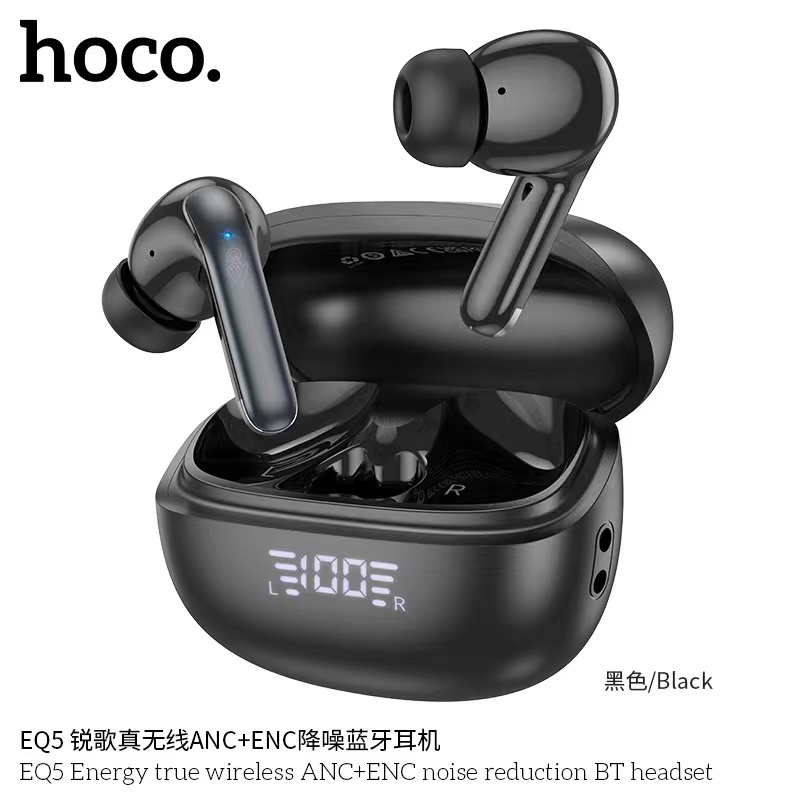 Hoco EQ5 TWS Bluetooth Earphones หูฟังไร้สายแบบอินเอียร์ ตัดเสียงรบกวน (ANC+ENC) น้ำหนักเบา กันน้ำระ
