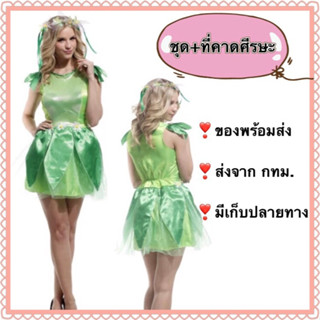 ชุดทิงเกอเบล ทิงเกอร์เบล tinkerbell ผู้ใหญ่ ชุดไอริช irish ชุดไอร์แลนด์ ireland สีเขียว Green fairy costume