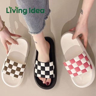 Living idea รองเท้าเเตะเเฟชั่น รองเท้าแตะแบบสวม นุ่มสบายเท้า สีสันสดใส