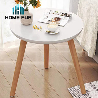 Home fur โต๊ะตั้งโคมไฟ โต๊ะข้างเตียง ทรงกลมเรียบหรู มินิมอล ตั้งของตกแต่ง