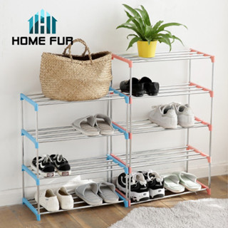 Home Fur ชั้นวางรองเท้า ชั้นสแตนเลสอเนกประสงค์ มีให้เลือก 2 , 3 , 4 ชั้น