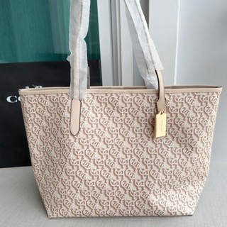 เทสีเขียว Coach City Tote With Coach Monogram Print หลายสี