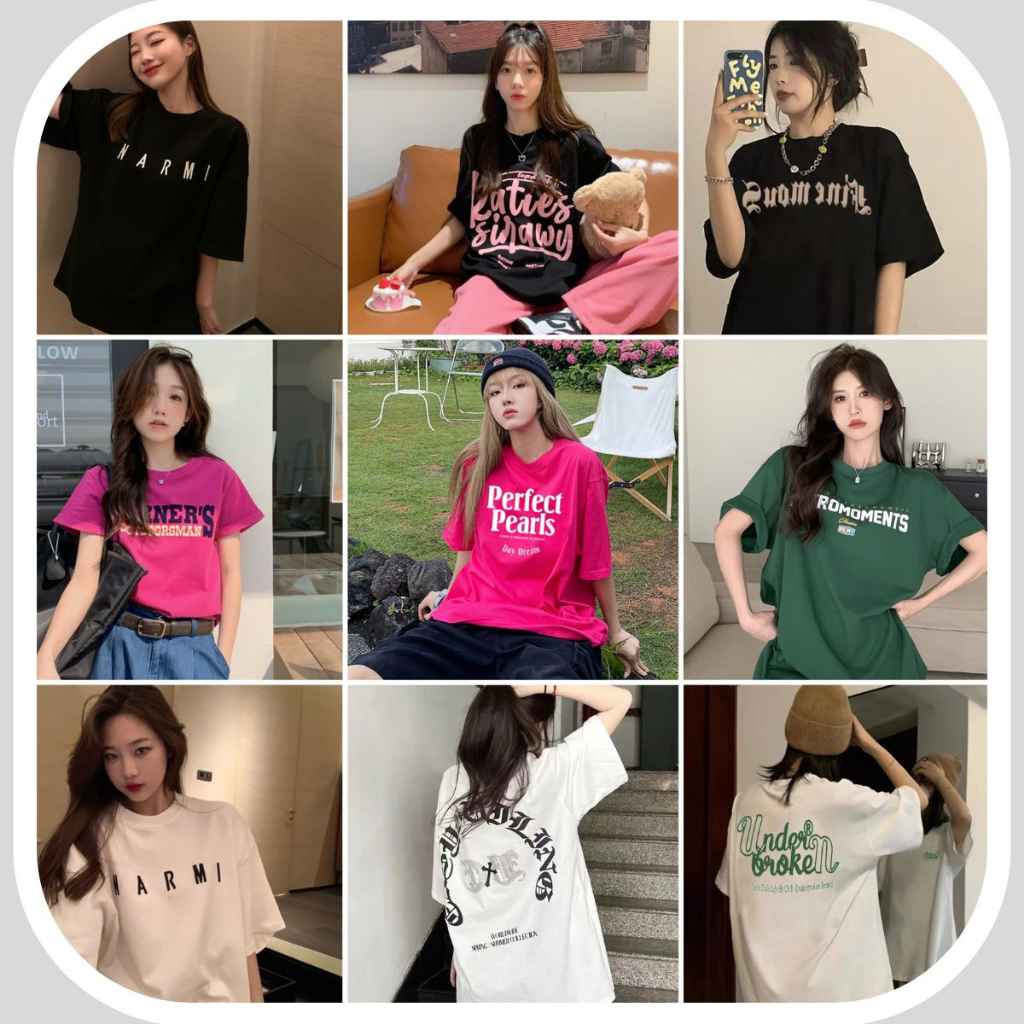 Betty House เสื้อยืดหลวม เสื้อยืด สไตล์เกาหลี มี 10 ลายให้เลือก ลายสกรีนคมชัด ผ้านิ่มมาก Athletic girls collection