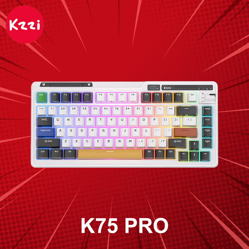 คีย์บอร์ด KZZI K75 Pro (ภาษาอังกฤษ) ประกันศูนย์ 1 ปี