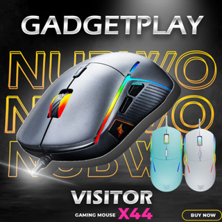 [กรุงเทพฯ ด่วน 1 ชั่วโมง] Nubwo เม้าส์เกมมิ่ง VISITOR X44 Gaming Mouse มีให้เลือก 3 สี White/Black/Mint Greenประกันศูนย์