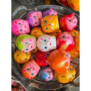 กระปุกออมสินหมู คละสี ไซส์ M แตกเสียหายเปลี่ยนใหม่ให้ฟรี