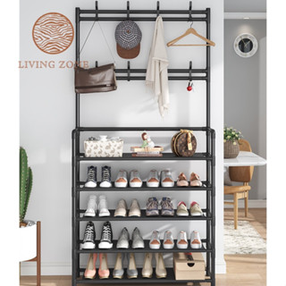 Living Zone ราวแขวนของอเนกประสงค์ มีชั้นวางของ สินค้าพร้อมส่ง