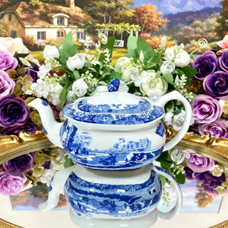 Vintage Spode Blue Italian Miniature Teapot กาจิ๋ว