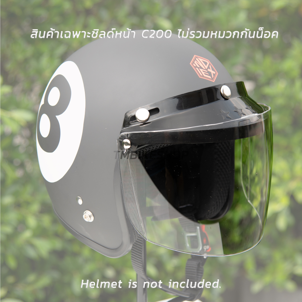 กระจกหน้าหมวกกันน็อค INDEX รุ่น C-200 และ C-300 แบบ3กระดุม ของแท้จากโรงงาน By TMBIKESHOP