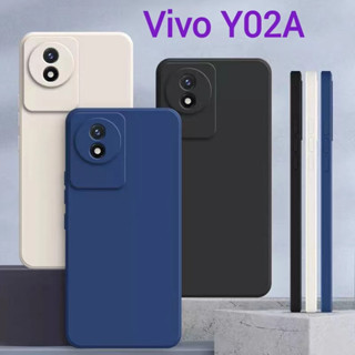 Y02Aตรงรุ่น(พร้อมส่งในไทย)เคสTPU​นิ่ม​สีพาสเทลแบบคลุมกล้องVivo Y02A