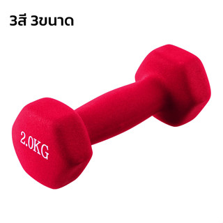 ดัมเบลยกน้ำหนัก ดัมเบลยาง หุ้มยางกันลื่น Dumbbell อุปกรณ์เสริมกล้ามเนื้อ 1Kg 1.5Kg 2Kg สร้างกล้ามเนื้อ กระชับสัดส่วน JDS
