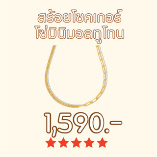 SHEPENDENCE สร้อยโชคเกอร์โซ่มินิมอลทูโทน (Two Tone Link Chain With Minimal Choker Necklace)