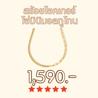 SHEPENDENCE สร้อยโชคเกอร์โซ่มินิมอลทูโทน (Two Tone Link Chain With Minimal Choker Necklace)