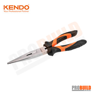 KENDO 10301 คีมปากแหลม (ชุบนิกเกิล/ด้ามหุ้มยาง) 160mm/6"