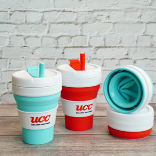 (ของแถมร้านUCC) แก้วน้ำซิลิโคนพับได้ พกสะดวก Pocket Cup