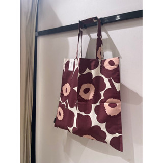 Marimekko tote bag ดอกสีแดงเข้ม ของแท้ 100% มีป้ายแท็ก