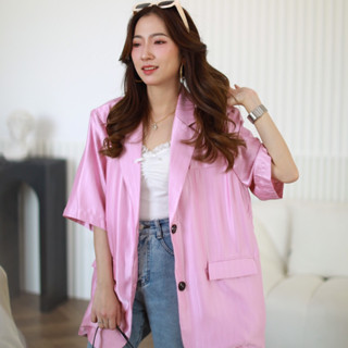 Pink wink blazer - เบลเซอร์สีชมพูนมแขนสั้น