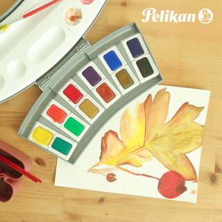 Pelikan สีน้ำชนิดก้อน 12 สี (โปร่งแสง)