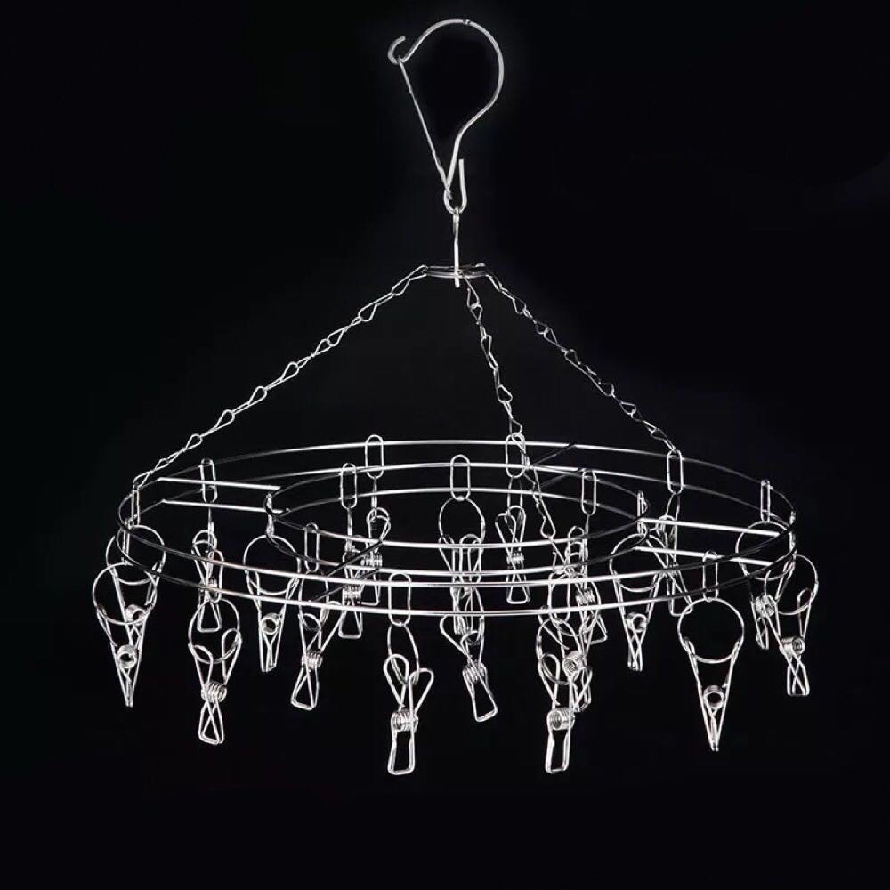 พวงตากผ้า พวงหนีบ ที่หนีบผ้า ราวหนีบผ้าสแตนเลส 20 ที่หนีบ แบบวงกลม แบบสี่เหลี่ยม - รูปที่ 6