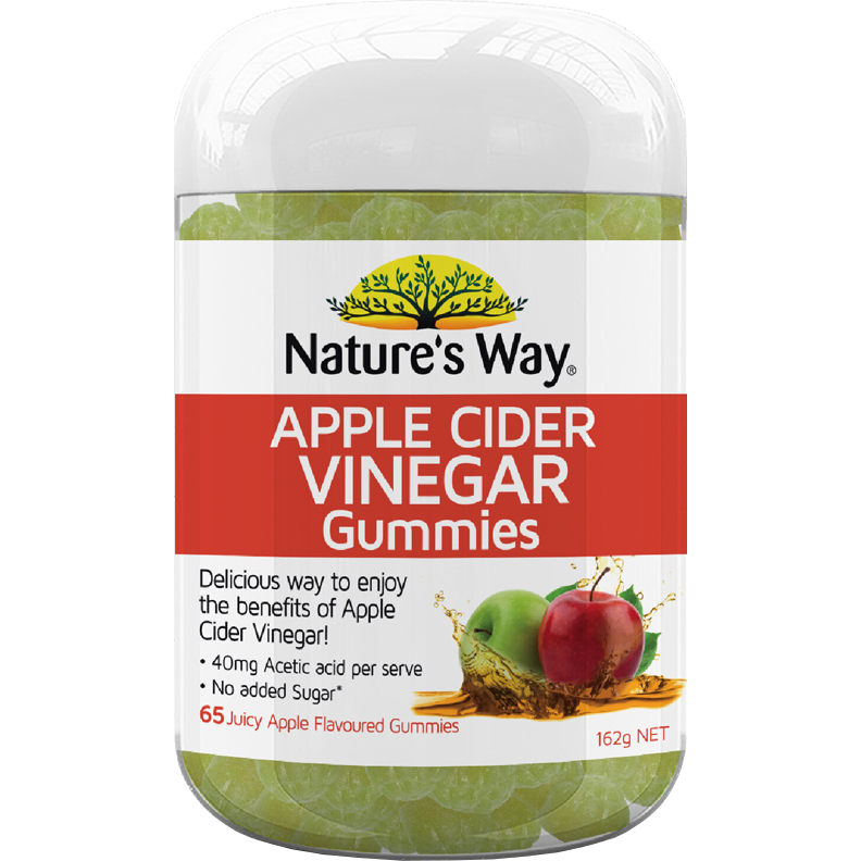 Nature's Way Apple Cider Vinegar Gummies 65 เม็ด เนเจอร์สเวย์ แอปเปิล ไซเดอร์ เวเนก้า กัมมี่ส์