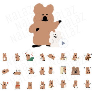 สติกเกอร์ไลน์ ธีมไลน์ Dinotaeng Quokka ควอกก้า Bobo Marsh ไม่หมดอายุ