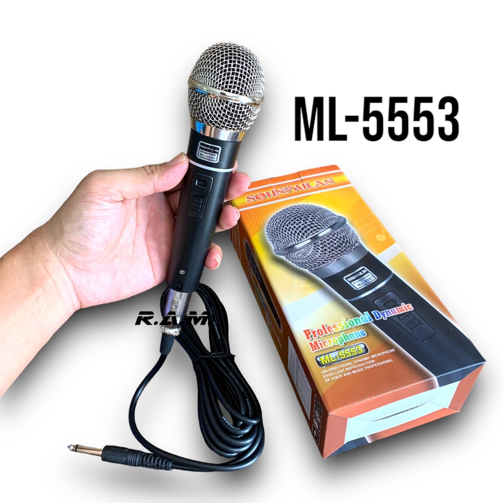 Soundmilan รุ่น ML-5553 ไมค์สาย ยอดฮิต สายยาว 4 เมตร ไมโครโฟน ไมค์สาย microphone