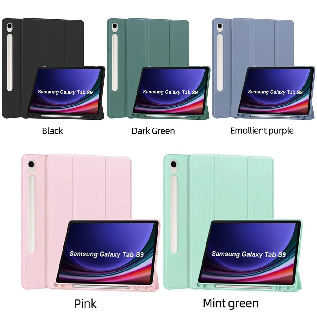 เคสฝาพับสีพาสเทว SAMSUNG Tab S9 / S9Plus / S9Fe Plus/S7/S8/Tab A7lite/Tab S6lite P615 ใส่ปากกา พร้อมส่งจากไทย 008