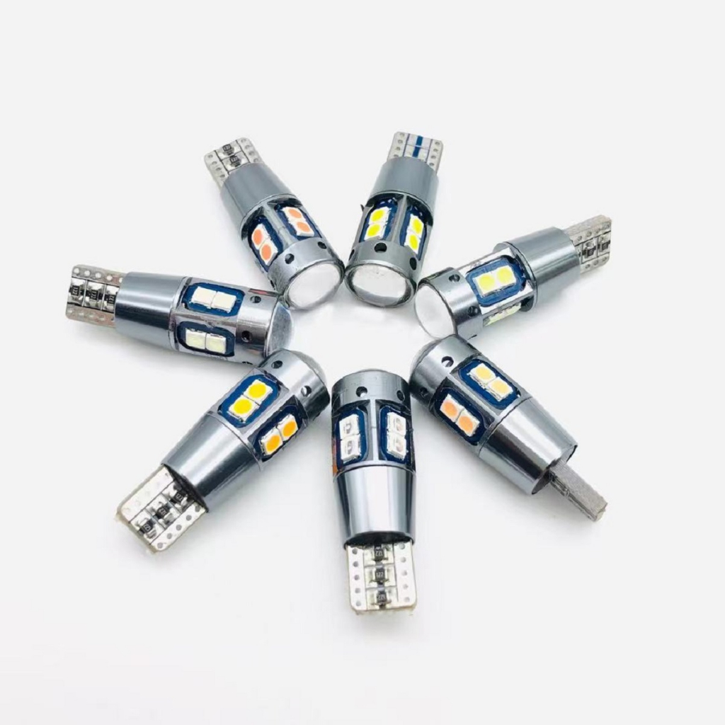 ไฟหรี่รถยนต์ รถมอเตอร์ไซค์ หัวเลนส์แบบใหม่ T10 3030 10smd+lin W5W 12V ไฟ LED ราคาขายต่อ 1คู่ส่งเร็ว