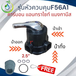 หัววาล์วถังกรองน้ำแบบ Manual Valve หัวคาร์บอน รุ่น F56A1 แถมฟรี สแตนเนอร์บน