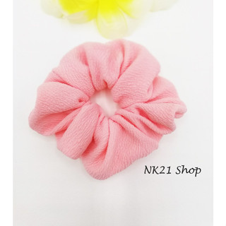 NK21 โดนัทรัดผม หนังยางรัดผม สีส้มอ่อน  Scrunchies Soft orange color,Scrunchies,Scrunchy,Hair accessories