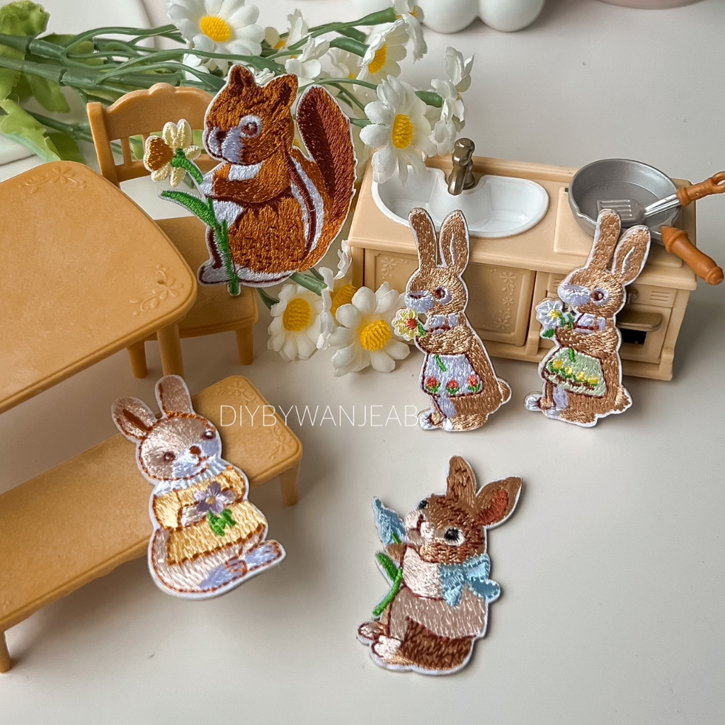 DIY แผ่นปักสติ๊กเกอร์สำหรับตกแต่ง ติดได้หลายวัสดุ สติกเกอร์ลอกติด ติดเสื้อผ้า ติดกระเป๋า เคสมือถือ หมวก วัสดุตกแต่ง