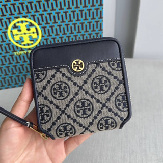 🍀🍀 กระเป๋าสตางค์ Tory burch t monogram bi-fold wallet