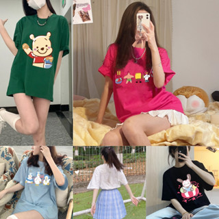 พร้อมส่ง CTTB041 ใหม่ เสื้อยืดน่ารักแฟชั่นฤดูร้อน เสื้อผ้าลำลองผู้หญิง สกรีนลายการ์ตูนแขนสั้น มีให้เลือก10สีสวยๆ free si